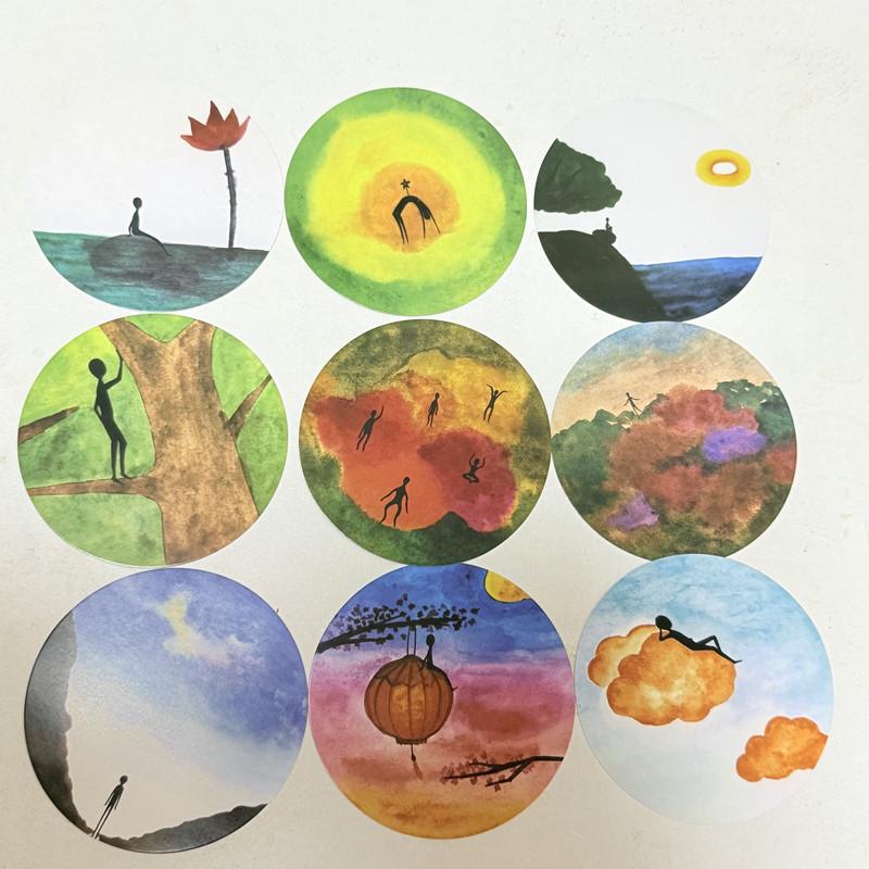 INUK Cards 98 Circle Deck Psychology Cards Circular shaped Board Game Funny Card Games for Party/Family