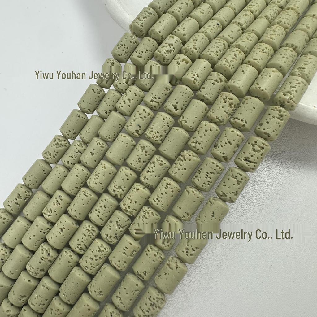Volcanic Rock Cylinder Barrel Beads, 6x10mm, Loose Beads for DIY Bracelet & Necklace Jewelry Accessories.