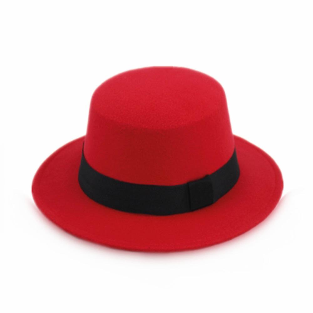 Solid Color Women Fedora Hats Felt Men Jazz Hat Fashion Elegant Bowler