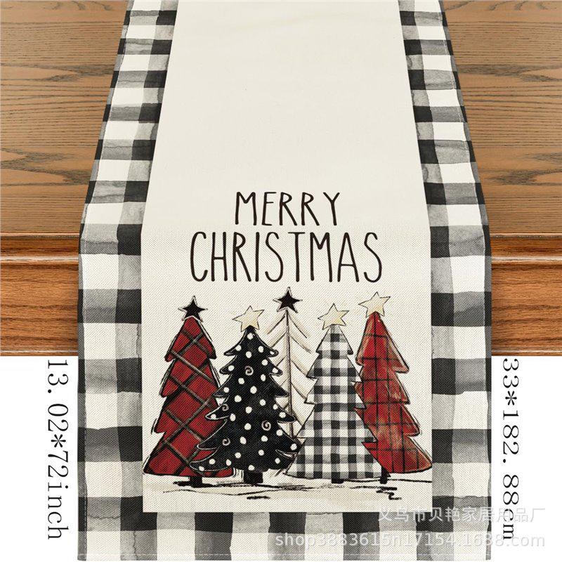 Cross-border Christmas Snowman & Santa Table Runner and Placemat