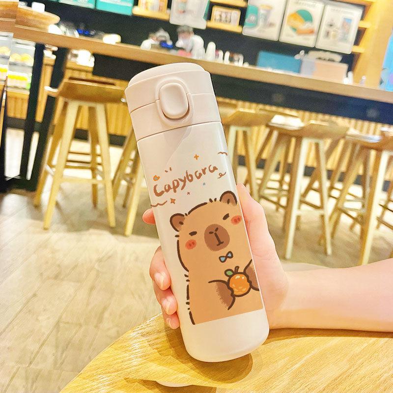 

Милая изолированная бутылка для воды Capybara из нержавеющей стали 304 объемом 420 мл, герметичная детская спортивная кружка с рисунком для путешествий для студентов, подарок 450ml