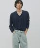 Noirer Linen Layered Pullover Cardigan Knit (Navy)