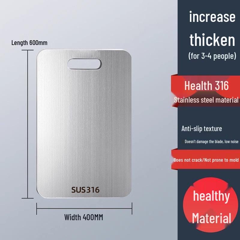 Large Antibacterial Cutting Board - 316 Stainless Steel, Anti-Mold, Thickened for Kitchen Use