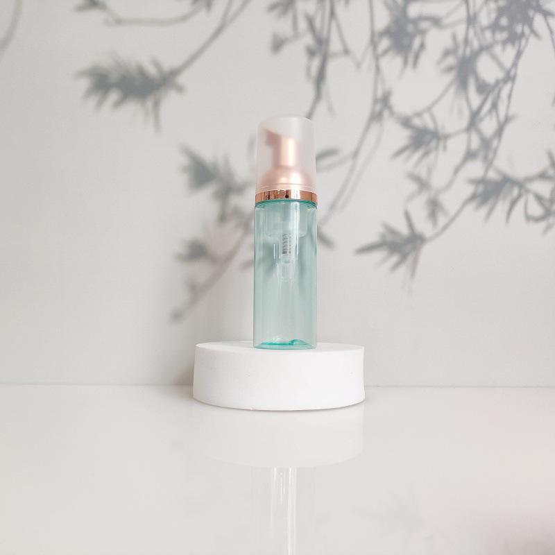 60ml Portable Transparent Green Facial Cleanser Foaming Bottle