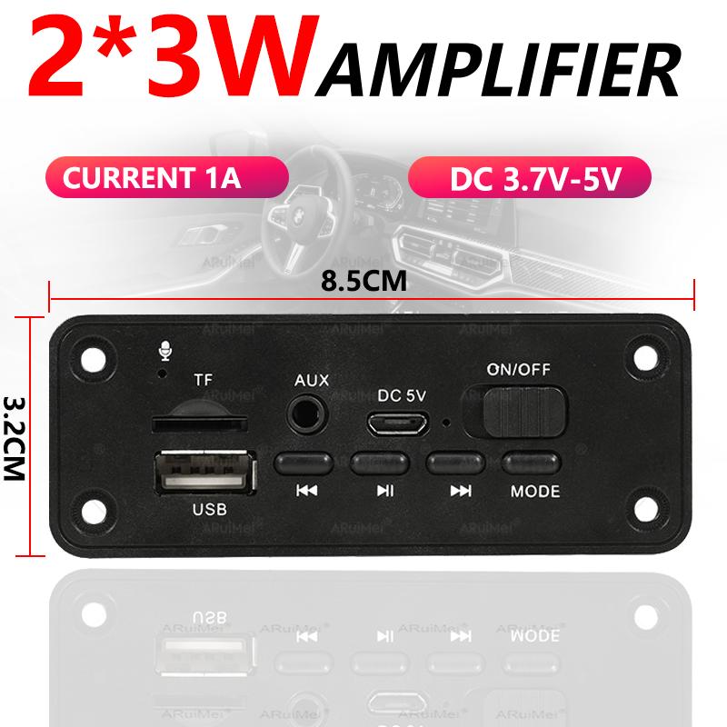 2x3W Mini Stereo Audio Amplifier Board with PBC Case DC 3.7-5V for FiiO Ampero II DIY Speaker Portable Power Bank Mobile Phone