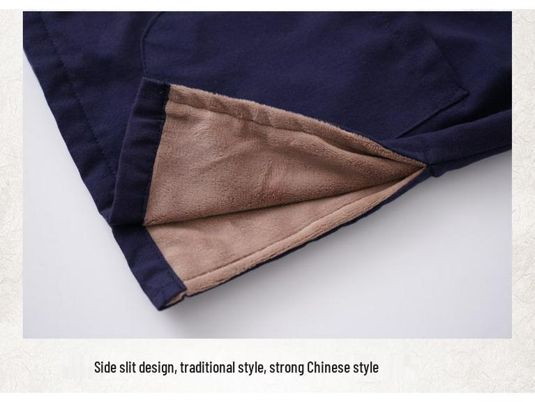 Men’s Winter Cotton Padded Tang Suit Jacket - Chinese Style Stand Collar for Middle-aged and Elderly