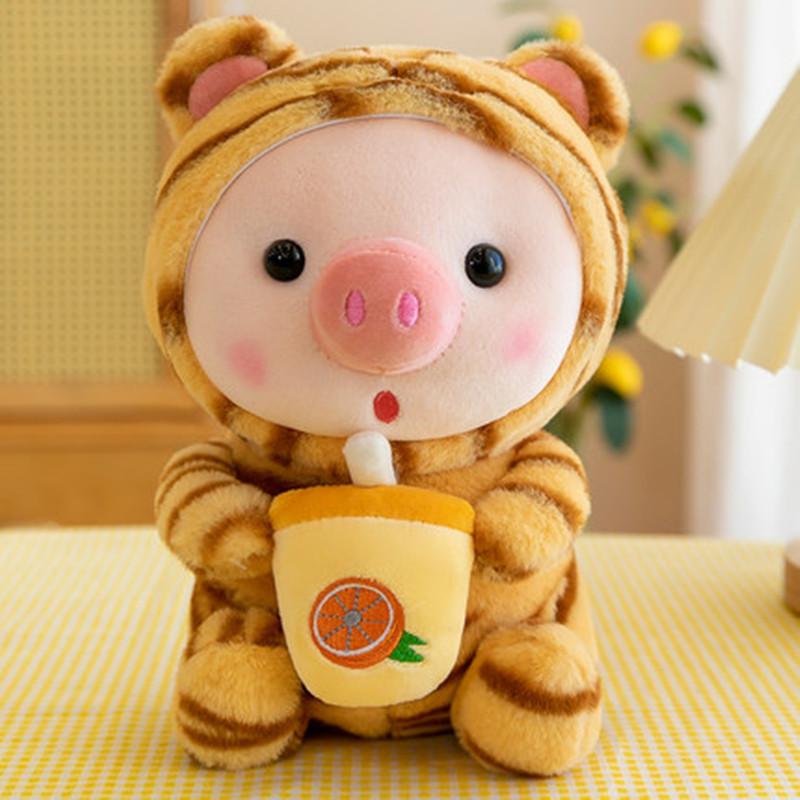

Creative Transformation Milk Tea Pig Doll Plush Toy Frog Rabbit Doll Grab Machine Doll Activity Gifts 25cm