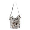 Shimmer Chain Shoulder Bag With Magnetic Closure For Casual Night Out