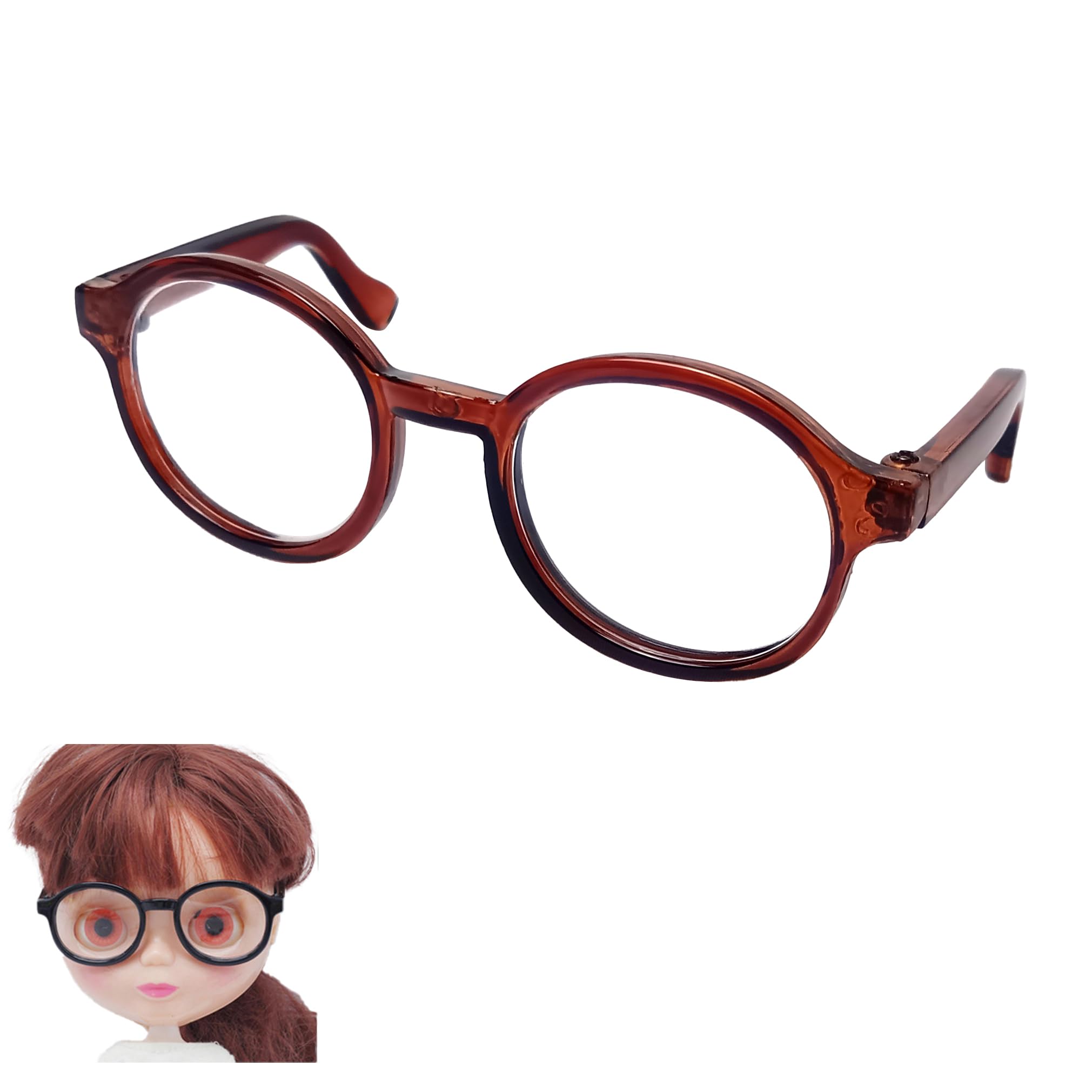 

Плюшевая кукла DOYOUCOTO Очки, Чиби Плюш, Ошикацу, Круглые Очки, Мини-кукольные Детали, Маленькая Плюшевая Игрушка, Фигурка Питомца, Материал для Рукоделия (Прозрачно-коричневый,