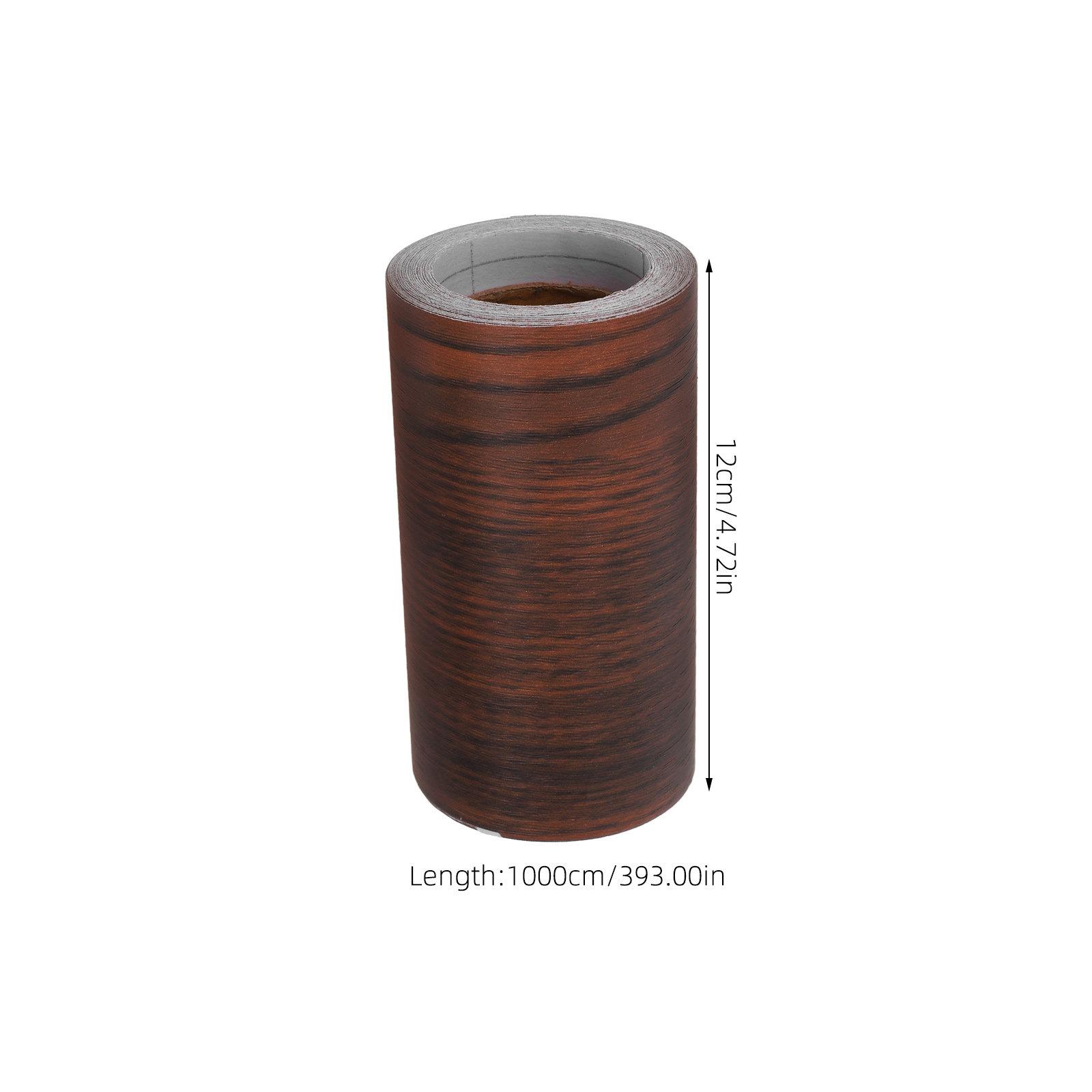 1 Roll Wood Grain Effect Tape Peel and Stick PVC Decorative Repair Tape for Cupboard Floor Wall Furniture Bathroom Mirror caffè