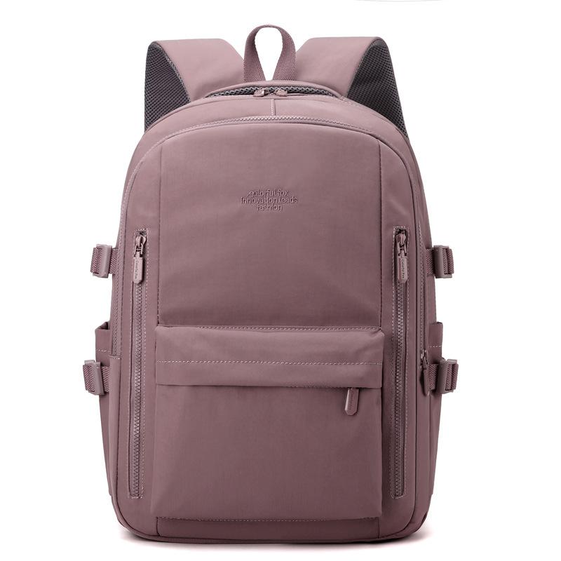 Schoolbag temperament trendy new 1011 fashion commuter class backpack simple solid color nylon cloth plain elegant backpack women