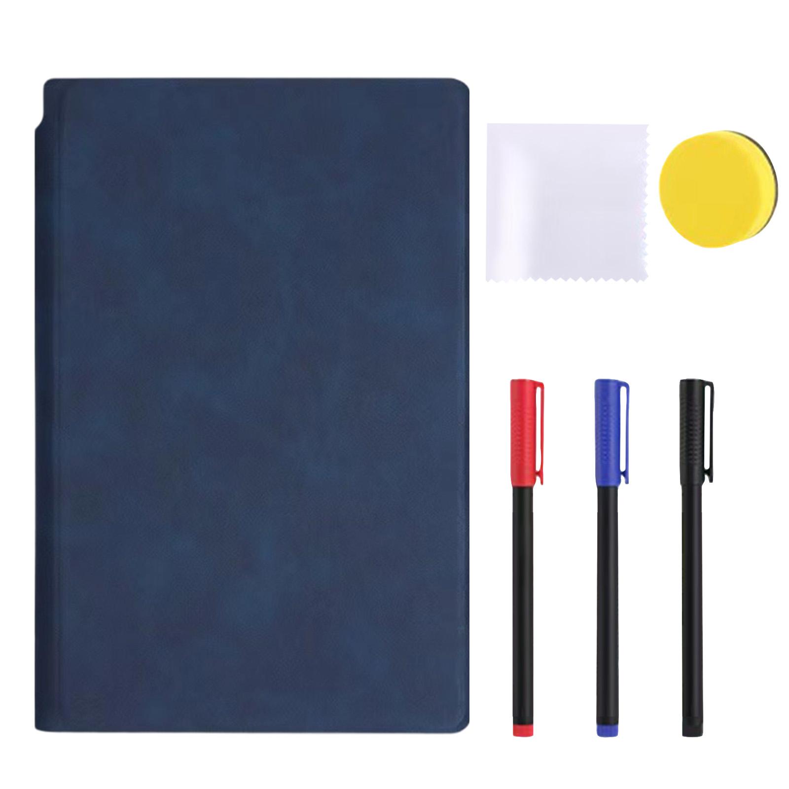 A5 Notepad Whiteboard, Portable Erasable Whiteboard For Notetaking, Reusable, With Erasable Pens And Cleaning Cloth,6ml One Size