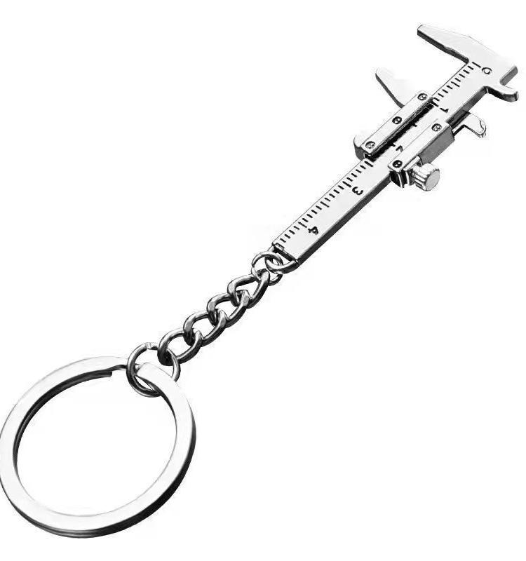 Portable Mini Vernier Caliper Keychain 0-40mm Zinc Alloy Measuring Tool Pendant