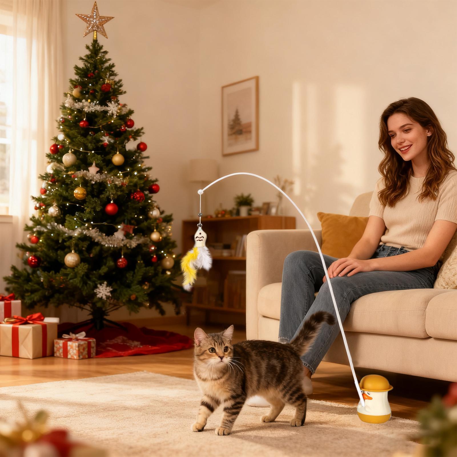 

Cat Toy Stick Game Ergonomic Handle Toys For Cats For Home Couch Corner Furniture Floor Travel Play Enrichment Outdoor China Mainland