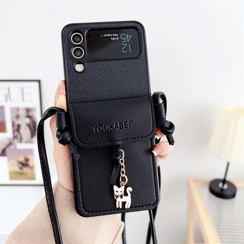 Für Samsung Galaxy Z Flip 7 6 5 4 3 5G Flip7 Flip6 Handyhülle Crossbody Luxus PU-Leder Geldbörse Kartenetui Stoßfeste Schutzhülle