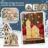 Christmas Glowing Wooden House Decoration Holiday Desktop Decoration Suitable For Holiday Parties And Home Decor Christmas Gifts