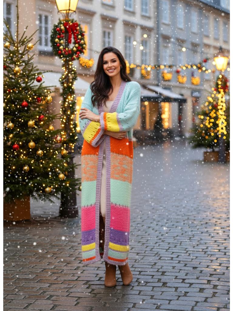 Boho Luxuriously Handknit Bell Sleeve Crochet Loose Knit Sweater Kimono Cardigan Women Fall Winter Coat Beach Coverup Dress K292