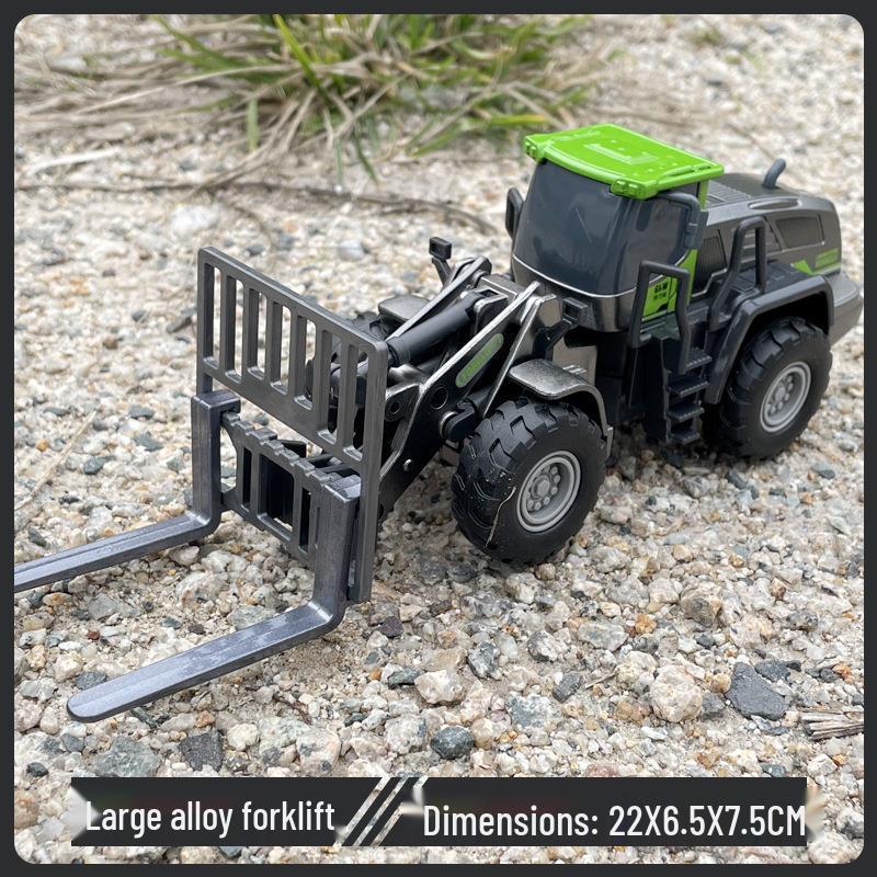 Alloy Construction Toy Set: Excavator, Mixer, Crane for Kids 0-6.