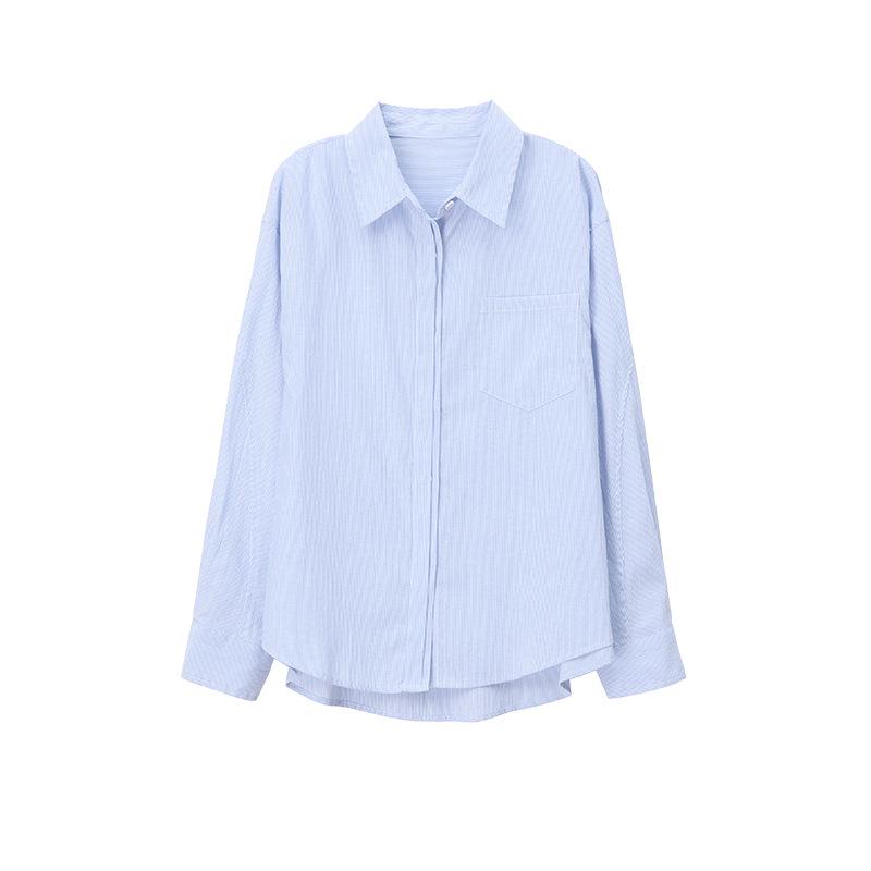 Camisa Listrada de Manga Longa Feminina - Moda Primavera 2025 para um Look Jovem e Estiloso