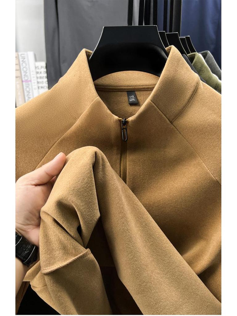 Men's Thermal Fleece Half-Zip Long-Sleeve Hoodie