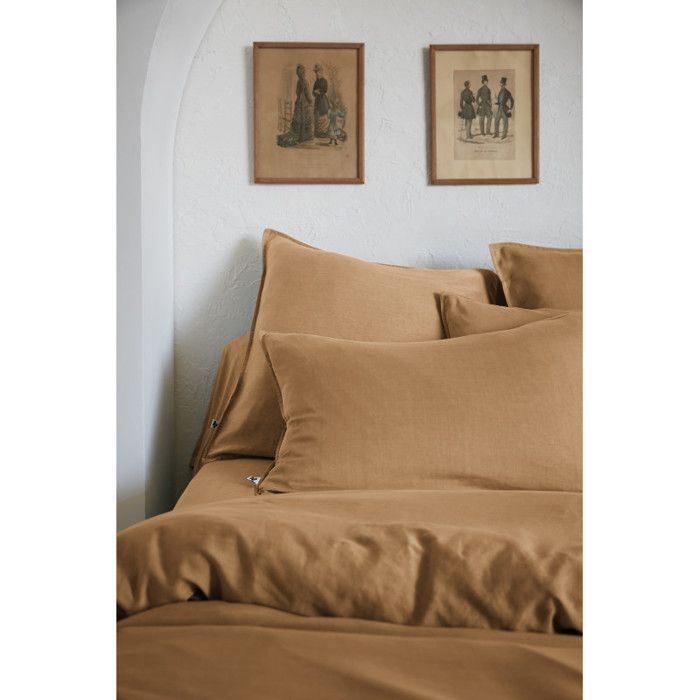 Drap housse 57 fils/cm² toutes dimensions - Orange - 140 x 190 cm
