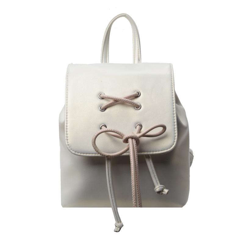 Bow double shoulder small bag women's new trendy fashion backpack cute portable shoulder bag schoolbag