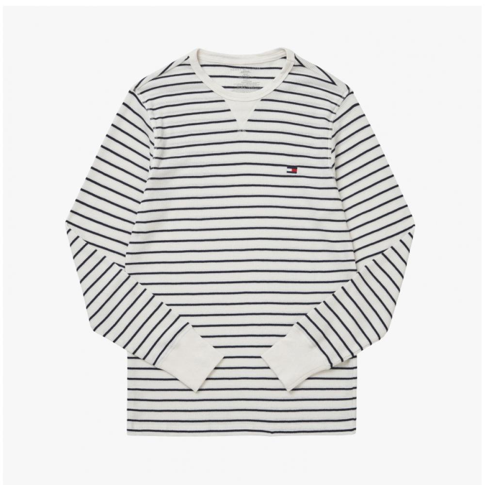 Tommy Hilfiger 09t4224 112 Termální vaflové pánské tričko s dlouhým rukávem s pruhy