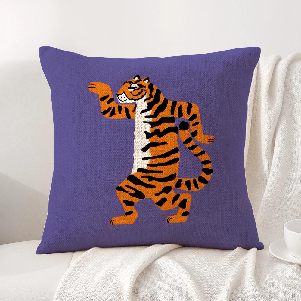 Abstract Animals Cushion Cover Summer Coolness Linen Fabric Double-Sided Printing Pillow Case Sofa Home Decor Gift