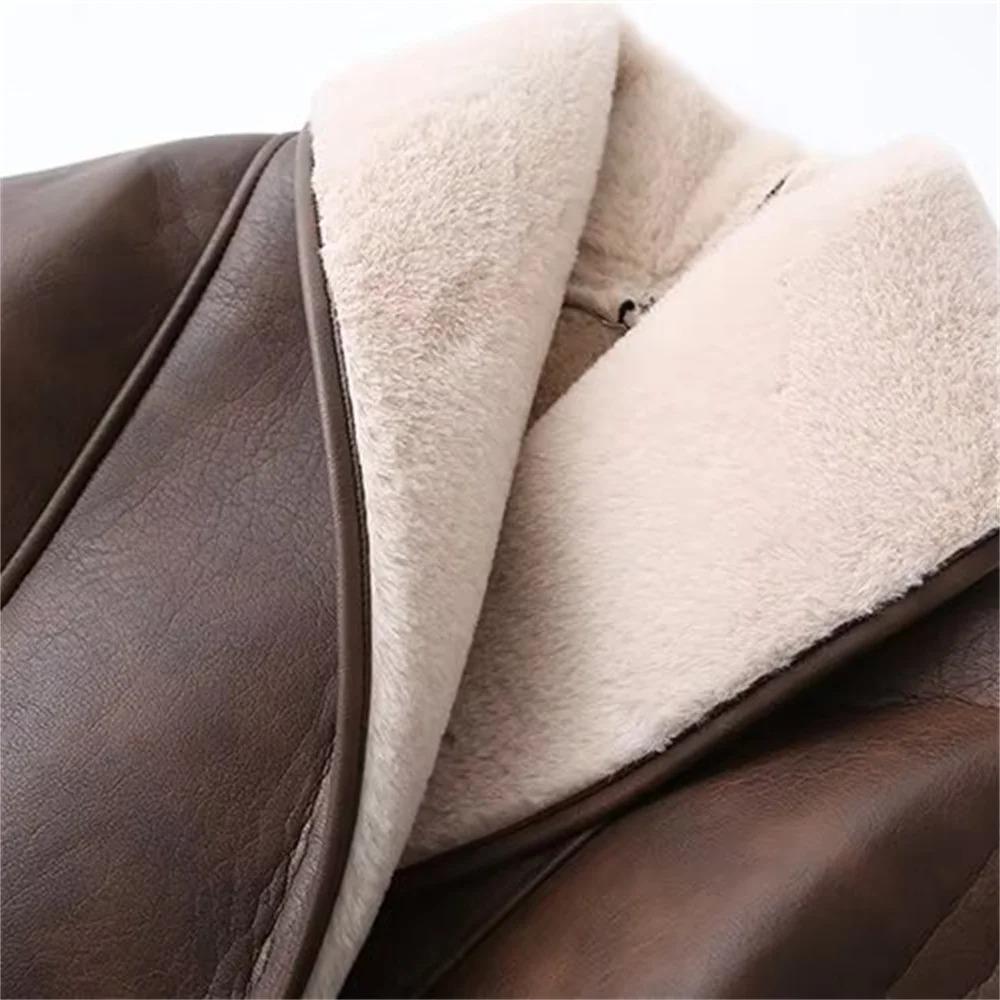 Women's Clothing Style Fashionable Hundred Combinations Belt Dual Color Fur Integrated Windbreaker Jacket
