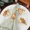 4Pcs Napkin Rings Set Cute Nutcracker Shape Decorative Tableware for Christmas Holiday Wedding Family Gathering Events