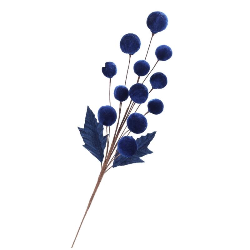 Christmas Tree Ornament Stem Delicate Velvety Ball Stem For DIY Christmas Tree And Wreath Decoration