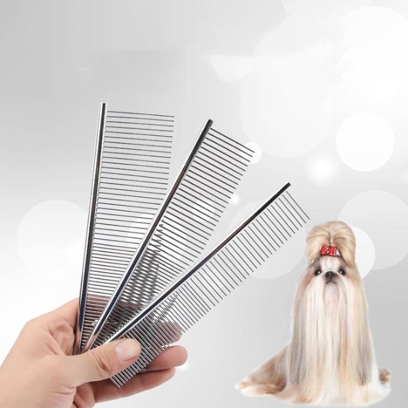 NEW Pet Dematting Comb Stainless Steel Pet Grooming Comb for Dogs and Cats Gently Removes Loose Undercoat Flea Tangles Knots