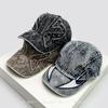 And Women Personalized Embroidered Wing Double-Edged Blade Baseball Caps Sun Protection Distressed All-Match Street Style Peaked Hats Fashion