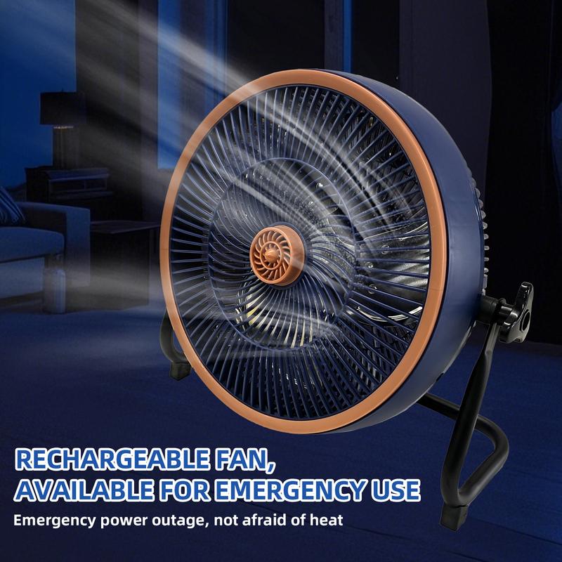 Portable Battery Operated Solar Fan Rechargeable for 6-24 Hours Use Ideal for Camping Patio Fishing with USB Output