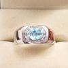 Aquamarine Oval Cut Gemstone With 925 Sterling Silver Ring For Men's #A757 JL375659103156