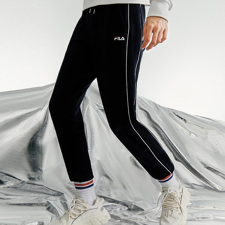 Fila Fusion Cuffed Basketball Casual Knit Retro Sports Pants Women Bottoms Black T11W042611F-BK