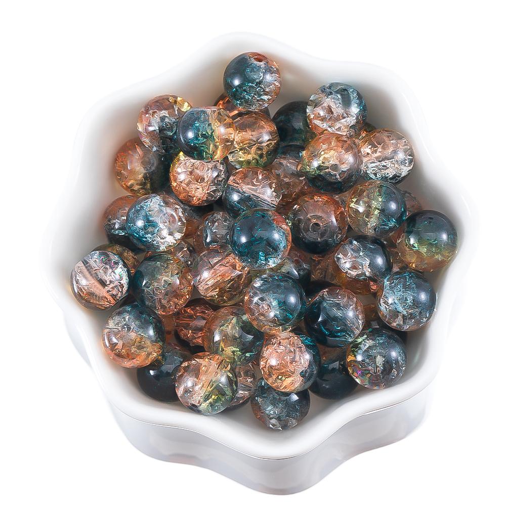 

50pcs 20pcs Cracked Crystal Acrylic Burst Beads Colorful Round Loose Spacer Bead Jewelry Making DIY Bracelet Necklace Findings 20pcs 10mm