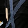 Stripe Stain-resistant Kitchen Apron with Pocket And Removable Hand Towel for Women Men Cross-back Restaurant Cooking Pinafore Breathable
