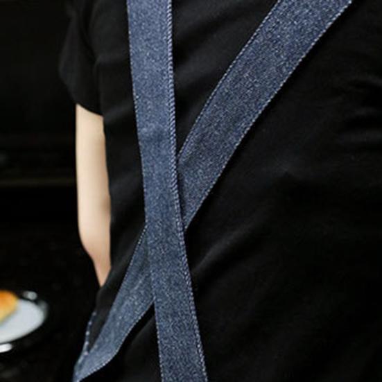 Stripe Stain-resistant Kitchen Apron with Pocket And Removable Hand Towel for Women Men Cross-back Restaurant Cooking Pinafore Breathable
