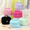 Solid color cosmetic bag three-piece portable high-value toilet bag large-capacity portable waterproof storage bag