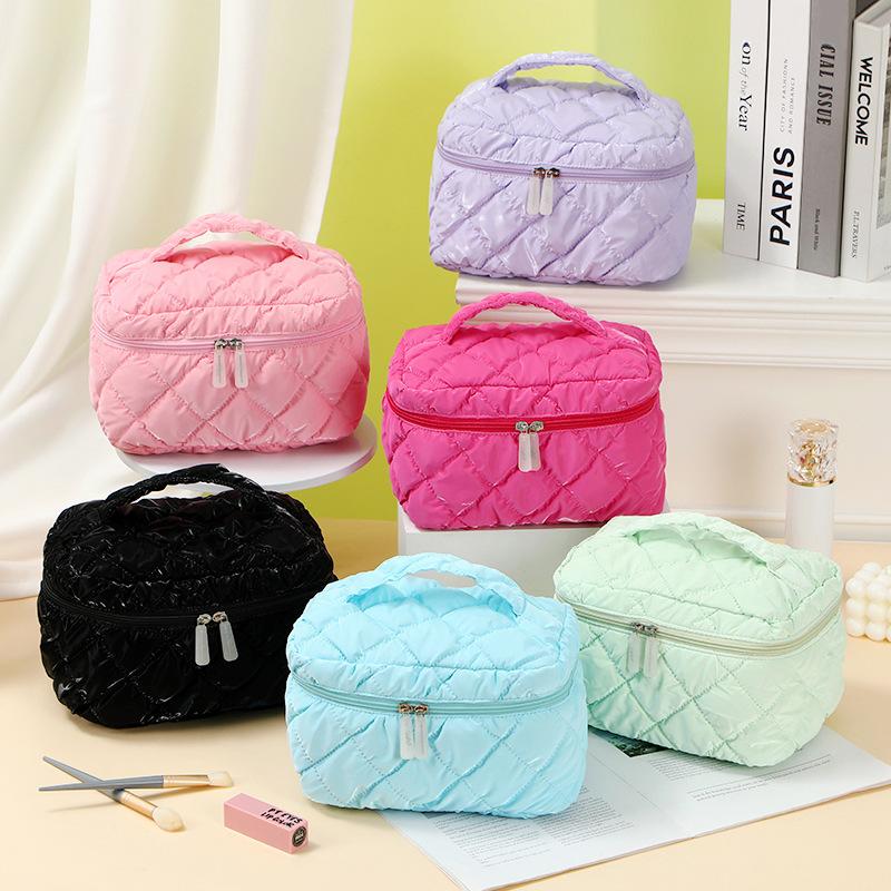 Solid color cosmetic bag three-piece portable high-value toilet bag large-capacity portable waterproof storage bag