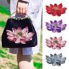 New DIY Lotus Flower Patch Clothes Wedding Dress Accessory No Glue Sew On Patches Embroidered Patches