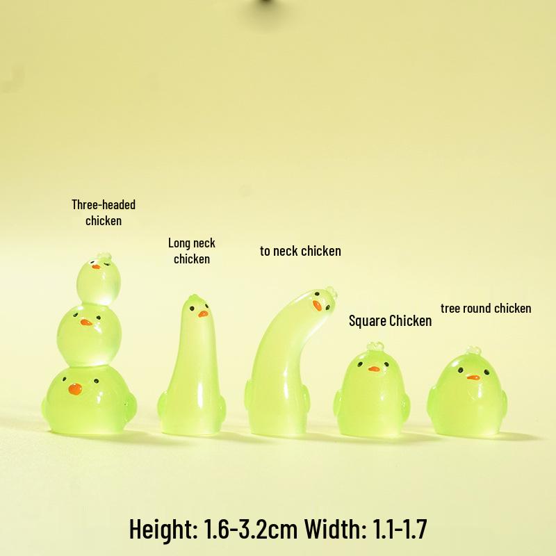 Illuminated DIY Resin Car Interior Decorations - Cartoon Chicken Ornaments