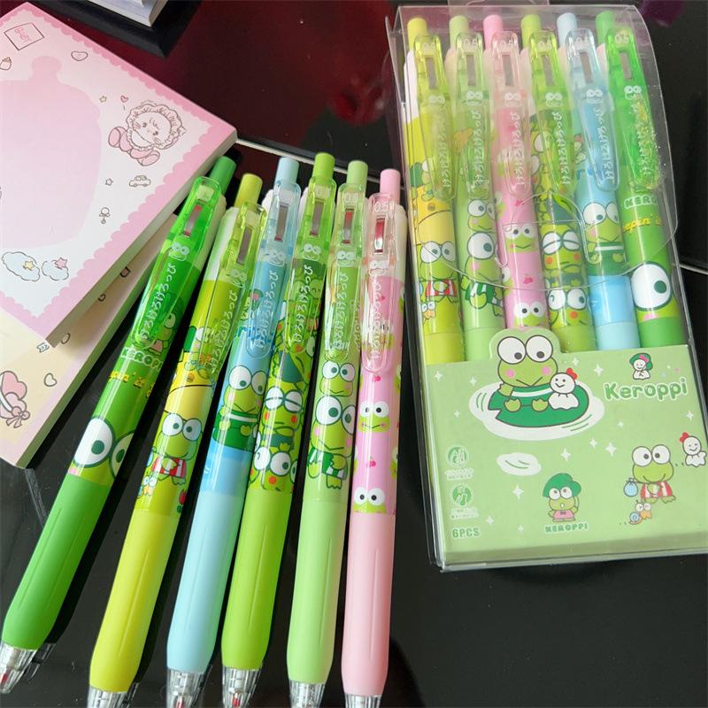 6Pcs Cute Butterfly Gel Pens Aesthetic Stationary Pens Kawaii Pen Stationery0.5 Mm Quick-drying Black Ink Pens Fine Point