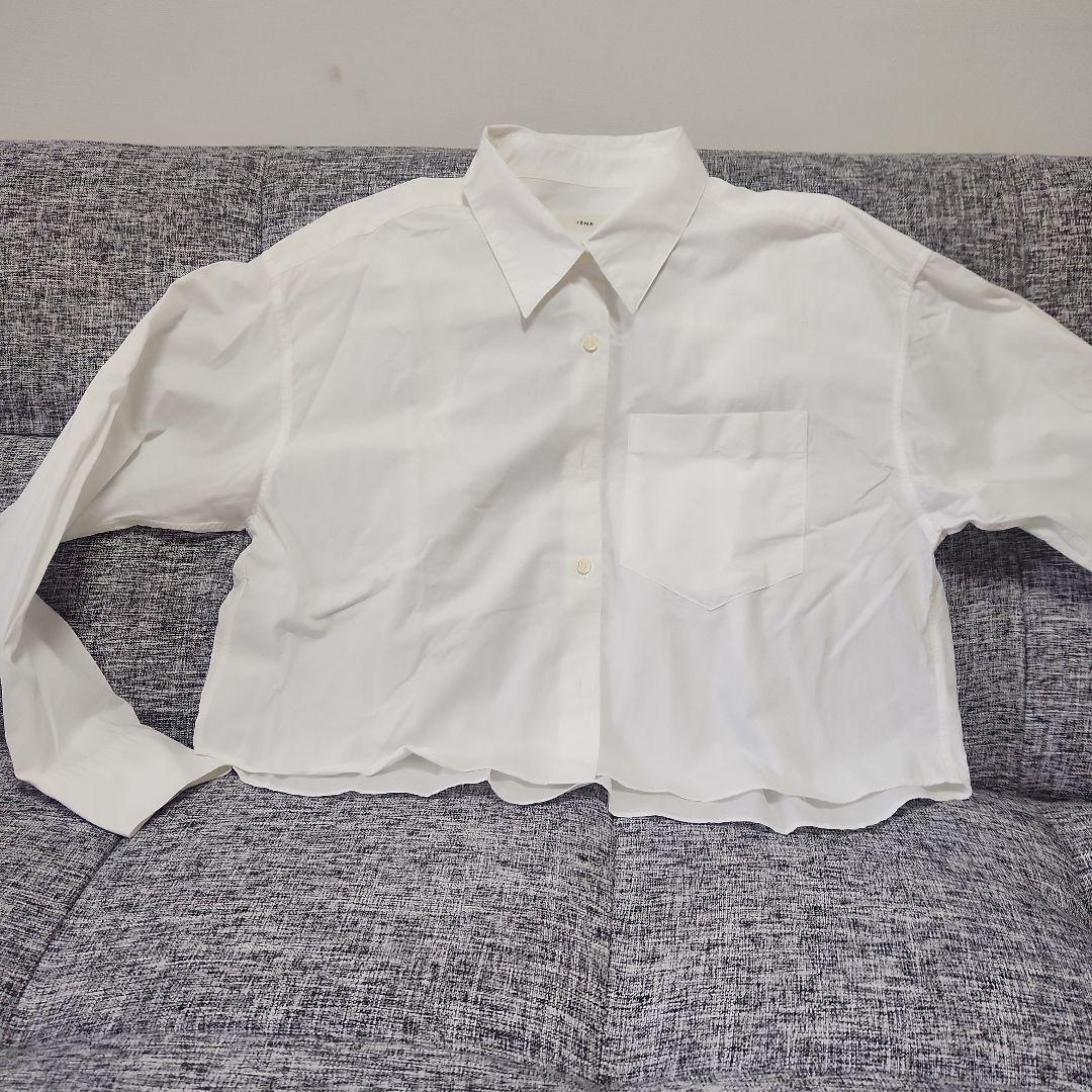 INA White Cropped Shirt Long Sleeve