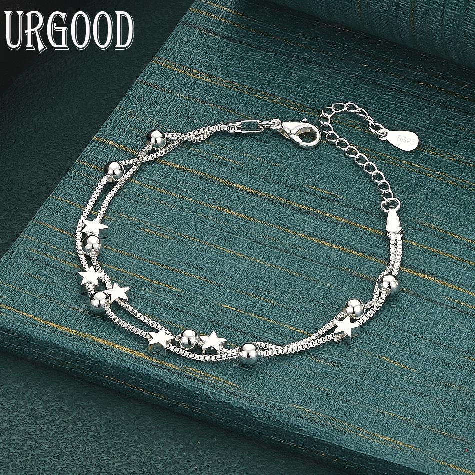 

Fashion Star 925 Sterling Silver Bracelet Gift Jewelry 20CM