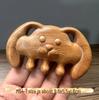 Green Sandalwood Carved Portable Scalp Massage Comb for Women