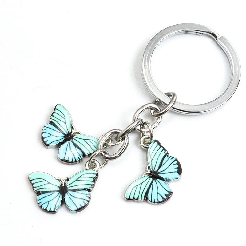 Colorful Enamel Butterfly Keychain Zinc Alloy Pendants Insects Craft Car Key Women Bag Accessories Jewelry Gifts Fashion Keyring