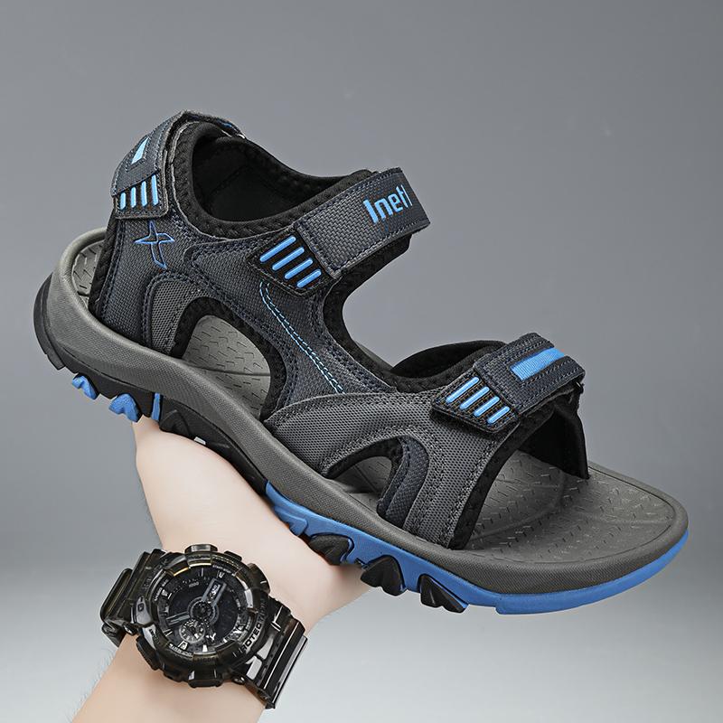 

Летние легкие мужские сандалии для улицы, черные, из ЭВА, шлепанцы, мягкие, повседневные, обувь-сандалии для мужчин, сандалии Zapatos Hombre, большой размер 47 39 синий