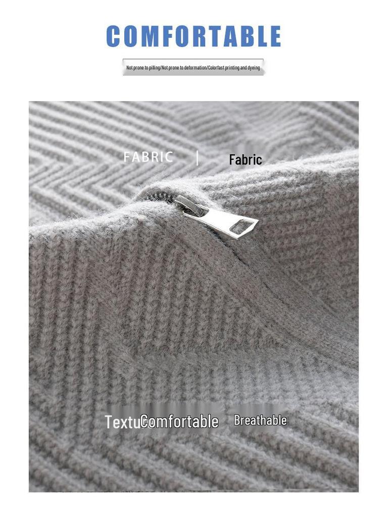 Autumn 2023 Men's Stand-Up Collar Knit Cardigan